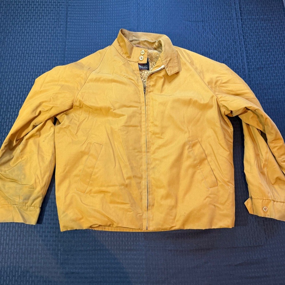 Vintage Oakbrook Sportswear Sears Mens Harrington Jacket Tan Sherpa Lined‎ 40R